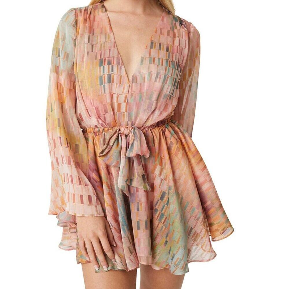 MISA Los Angeles Kaia Dress- in Disco Matrix Size S NWOT